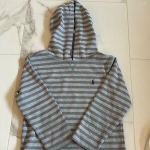 Boys Polo Ralph Lauren Gray Striped Hoodie 4/4T